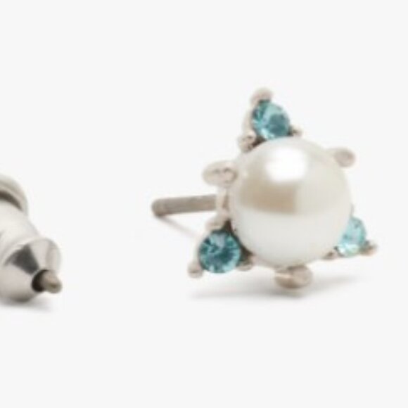 Kate Spade  You're a Gem Triangle Studs (Aqua Silver) - Picture 5 of 6
